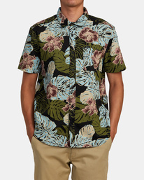 1 Monstera 2.0 Woven Short Sleeve Shirt Black AVYWT00396 RVCA