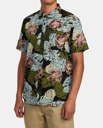 4 Monstera 2.0 Woven Short Sleeve Shirt Black AVYWT00396 RVCA