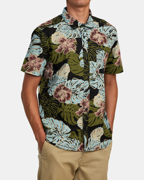5 Monstera 2.0 Woven Short Sleeve Shirt Black AVYWT00396 RVCA