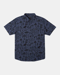 rvca, Alex Matus Mushroom - Chemise manches courtes pour Homme, MOODY BLUE (mdy) Alex Matus Mushroom - Short Sleeve Shirt for Men AVYWT00398