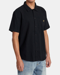 4 Recession Collection Day Shift Short Sleeve Shirt Black AVYWT00403 RVCA