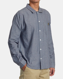 4 Dayshift Stripe - Camisa de Manga Larga para Hombre Multicolor AVYWT00437 RVCA
