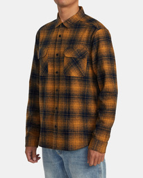 3 Dayshift Flannel Long Sleeve Shirt Blue AVYWT00438 RVCA