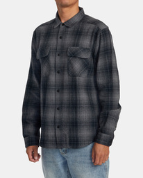 3 Dayshift Flannel Long Sleeve Shirt Black AVYWT00438 RVCA