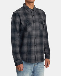 4 Dayshift Flannel Long Sleeve Shirt Black AVYWT00438 RVCA