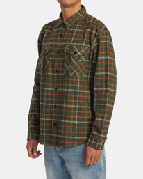 3 Hughes Flannel - Long Sleeve Shirt for Men Grey AVYWT00452 RVCA