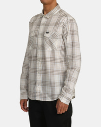 4 Neps Plaid Long Sleeve Shirt White AVYWT00470 RVCA
