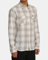 5 Neps Plaid Long Sleeve Shirt White AVYWT00470 RVCA