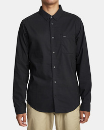 1 Thatll Do Stretch Long Sleeve Shirt Black AVYWT00475 RVCA