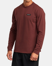3 Icon Performance Long Sleeve Tee Brown AVYZT00178 RVCA