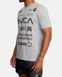 4 All Brand Short Sleeve Workout Shirt Grey AVYZT00840 RVCA