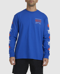 1 Matty's Patty's Burger Club Long Sleeve Tee Blue AVYZT01104 RVCA