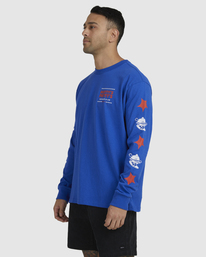 4 Matty's Patty's Burger Club Long Sleeve Tee Blue AVYZT01104 RVCA