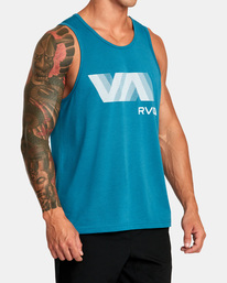 4 VA RVCA Blur Tank Top Green AVYZT01371 RVCA