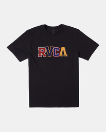 0 RVCA Letterman T-Shirt Black AVYZT01482 RVCA