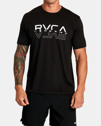 0 Double RVCA Split Tee Black AVYZT01672 RVCA