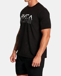 2 Double RVCA Split Tee Black AVYZT01672 RVCA