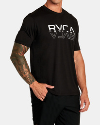 3 Double RVCA Split Tee Black AVYZT01672 RVCA