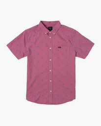 0 Boy's That'll Do Print Short Sleeve Shirt Green B508TRTP RVCA