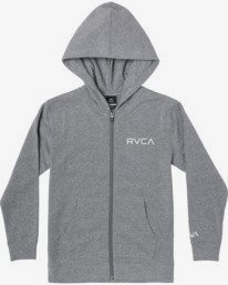 0 Boy's Ripper II Zip-Up Hoodie Grey B6053RRI RVCA