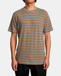 1 Ramshackle Micro Stripe - Short Sleeve T-Shirt for Men Grey C1KTRDRVP2 RVCA