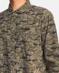 3 Ben Horton Fish Camo Flannel 2022 - Long Sleeve Shirt for Men Green C1SHMBRVP2 RVCA