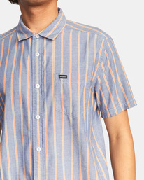 3 Daybreak Stripe - Hemd mit kurzen Ärmeln für Männer Blau C1SHRHRVP2 RVCA