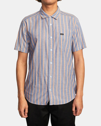 1 Daybreak Stripe - Hemd mit kurzen Ärmeln für Männer Blau C1SHRHRVP2 RVCA