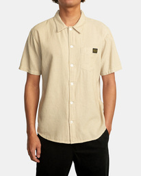 1 Recession Collection Day Shift Stripe - Kurzärmliges Hemd für Männer Beige C1SHRURVP2 RVCA