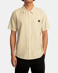 7 Recession Collection Day Shift Stripe - Kurzärmliges Hemd für Männer Beige C1SHRURVP2 RVCA