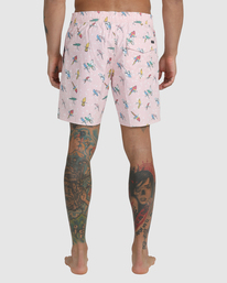 2 Luke Pelletier X Kristen Liu Wong - Elastic Swim Shorts for Men Pink C1VORBRVP2 RVCA