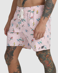 5 Luke Pelletier X Kristen Liu Wong - Elastic Swim Shorts for Men Pink C1VORBRVP2 RVCA