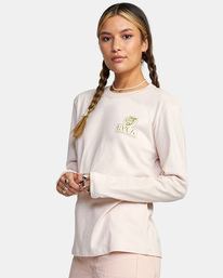 4 RVCA Relaxed - Long Sleeve T-Shirt for Women Blue C3LSRARVP2 RVCA