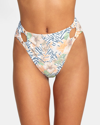 2 Bazaar - High Rise Cheeky Bikini Bottoms for Women Grey D3SBRERVS2 RVCA