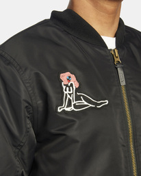 5 Mark Oblow Va-1 - Satin Flight Jacket for Men Black F1JKSERVF2 RVCA