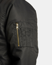 6 Mark Oblow Va-1 - Satin Flight Jacket for Men Black F1JKSERVF2 RVCA