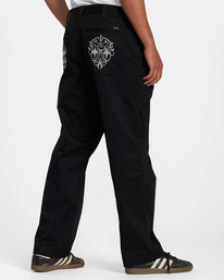 6 Mister Cartoon 2022 - Relaxed Fit Twill Trousers for Men Black F1PTRFRVF2 RVCA