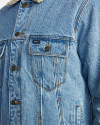 5 Waylon 2022 - Sherpa Lined Denim Jacket for Men Blue F1WKRXRVF2 RVCA