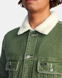 5 Waylon 2022 - Sherpa Lined Denim Jacket for Men Green F1WKRXRVF2 RVCA