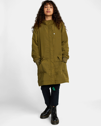 3 Forager - Parka Jacket for Women Green F3JKRERVF2 RVCA