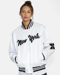 3 Stella Maxwell Stopper 2022 - Collegejacke für Frauen Weiss F3JKRPRVF2 RVCA