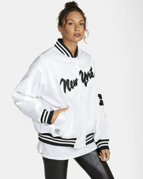 8 Stella Maxwell Stopper 2022 - Collegejacke für Frauen Weiss F3JKRPRVF2 RVCA