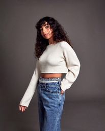 5 Stella Maxwell Raw - Cropped Jumper for Women Green F3JPRJRVF2 RVCA