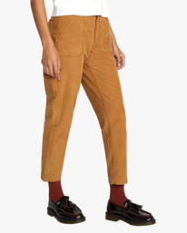 6 Evolution - Corduroy Trousers for Women Brown F3PTRERVF2 RVCA