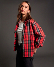 3 Stella Maxwell Notorious 2022 - Flanellhemd für Frauen Rot F3SHRDRVF2 RVCA