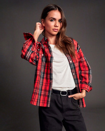 5 Stella Maxwell Notorious 2022 - Flanellhemd für Frauen Rot F3SHRDRVF2 RVCA