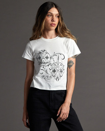 1 Mister Cartoon Balance Clown - Kürzeres T-Shirt für Frauen Weiss F3SSSJRVF2 RVCA
