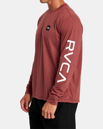 3 RVCA 2X - T-shirt manches longues pour Homme Rouge F4LSMARVF2 RVCA