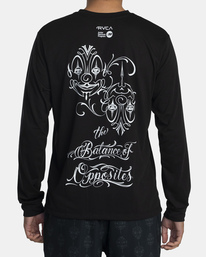 3 Mister Cartoon Faces - Longsleeve für Männer Schwarz F4LSMERVF2 RVCA