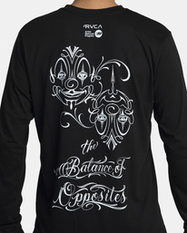 4 Mister Cartoon Faces - Longsleeve für Männer Schwarz F4LSMERVF2 RVCA